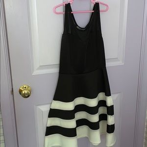 black and white dress